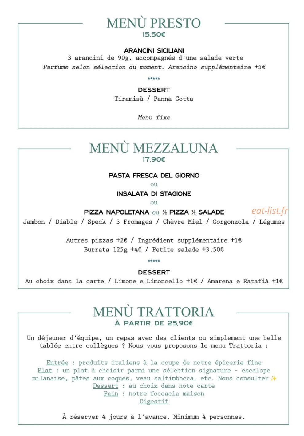 Mezzaluna — carte page 2
