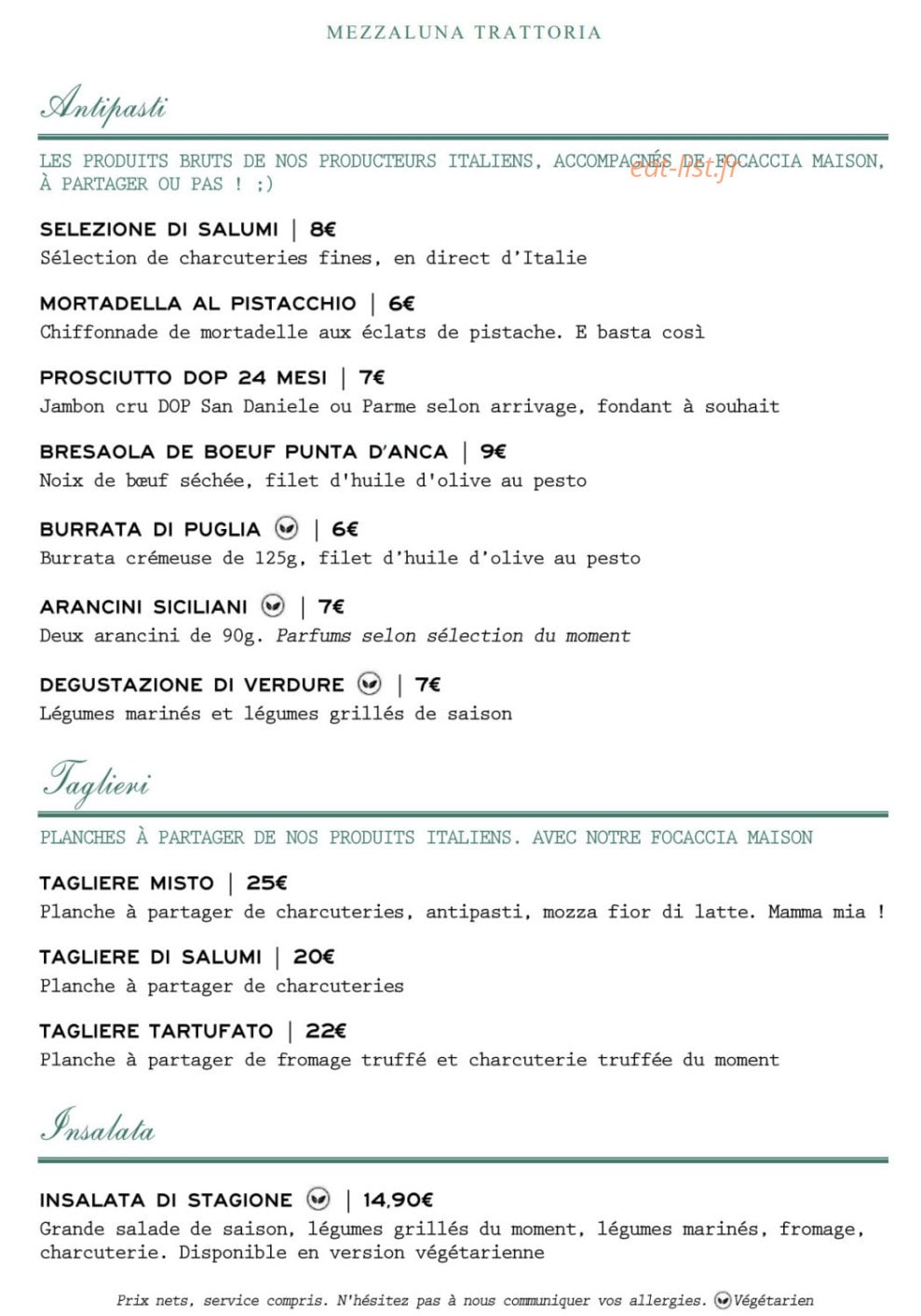 Mezzaluna — carte page 3