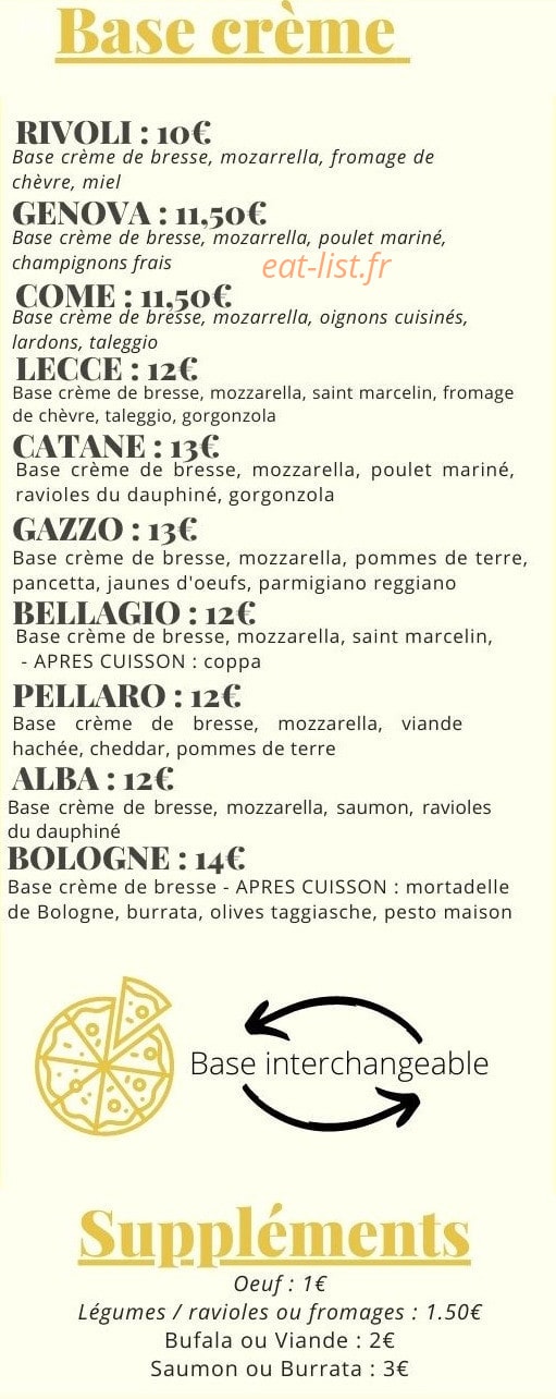 Impasto Pizza — carte page 2