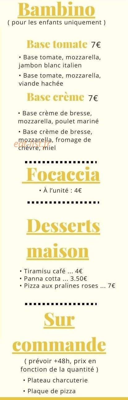 Impasto Pizza — carte page 3