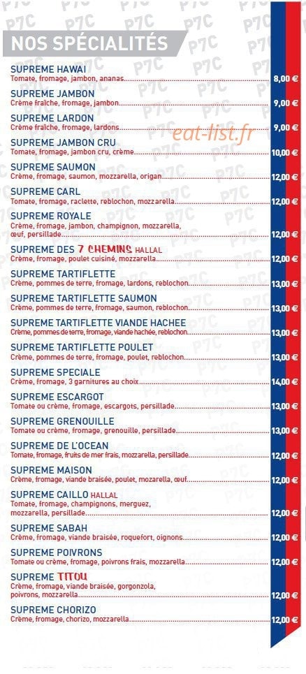 Pizza des 7 chemins — carte page 3