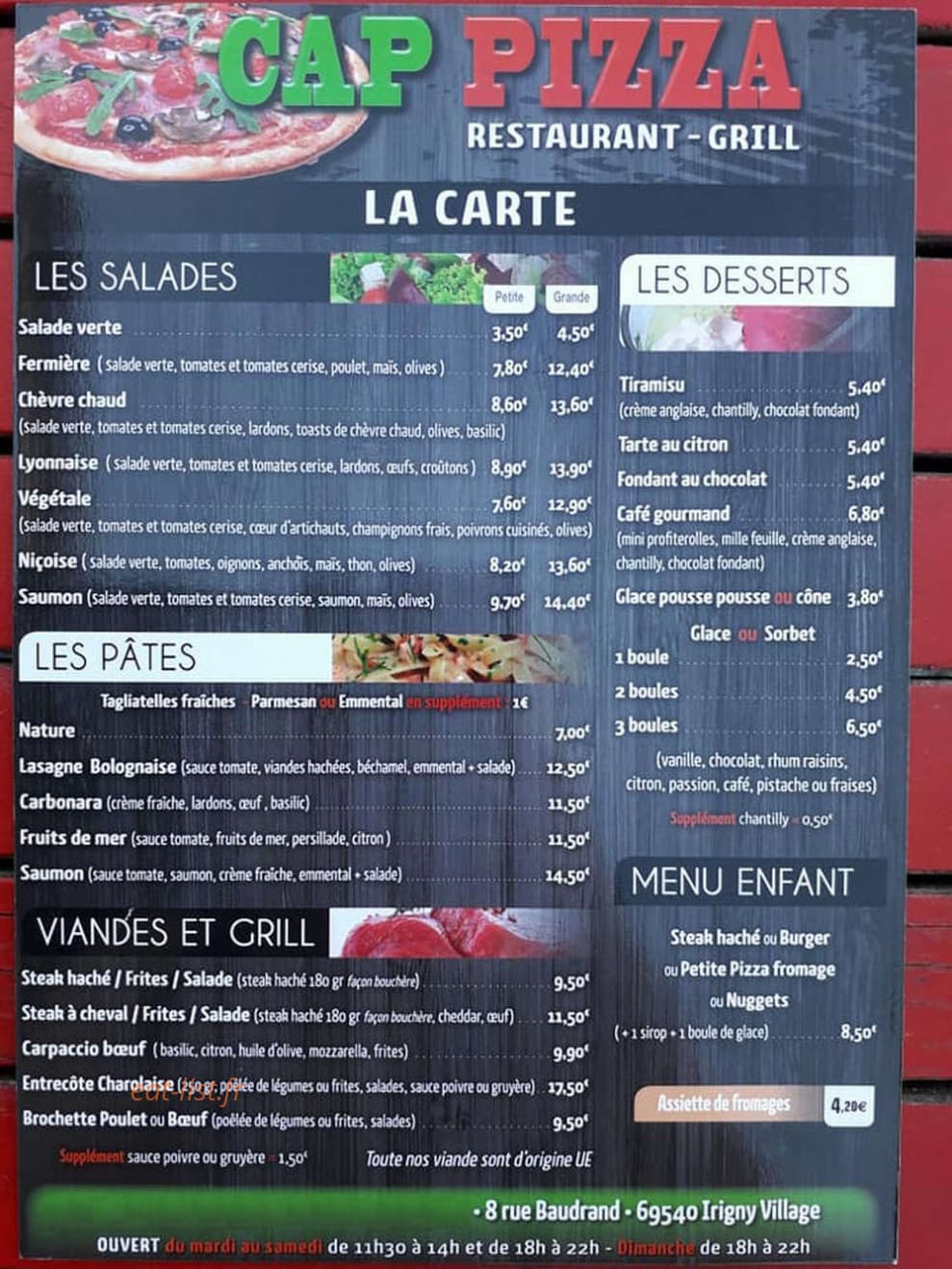 cap pizza — carte page 3