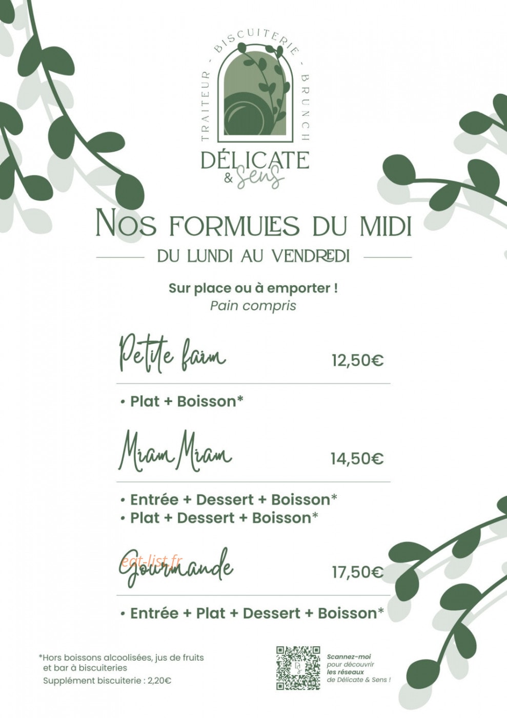Délicate & Sens — carte page 1