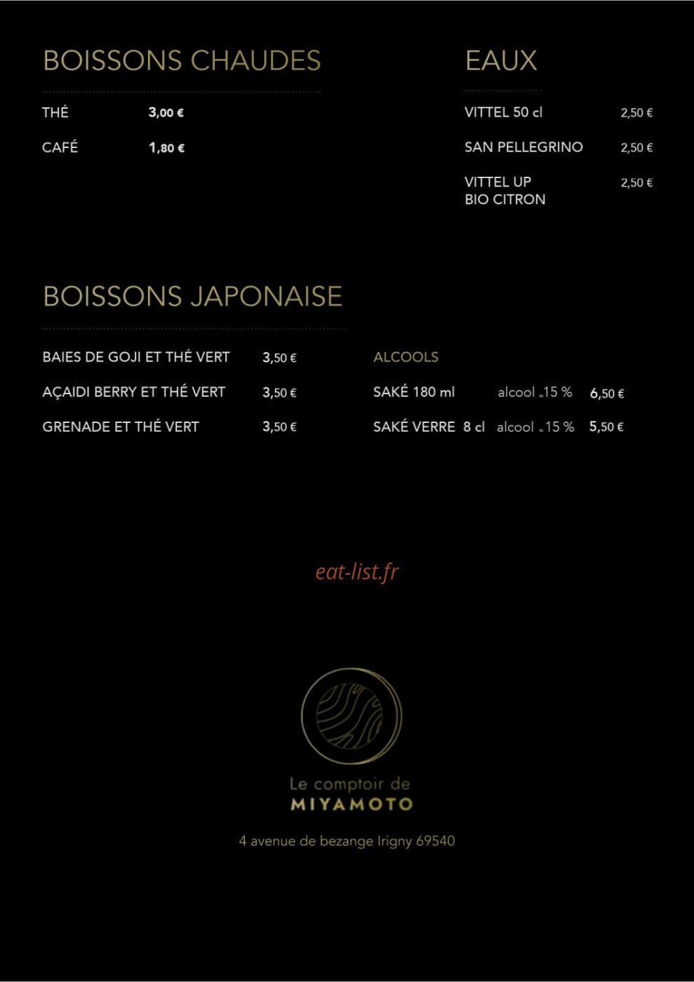 Le comptoir de Miyamoto — carte page 10