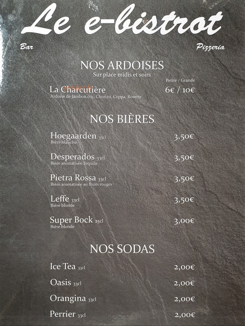 Le e-bistrot — carte page 2