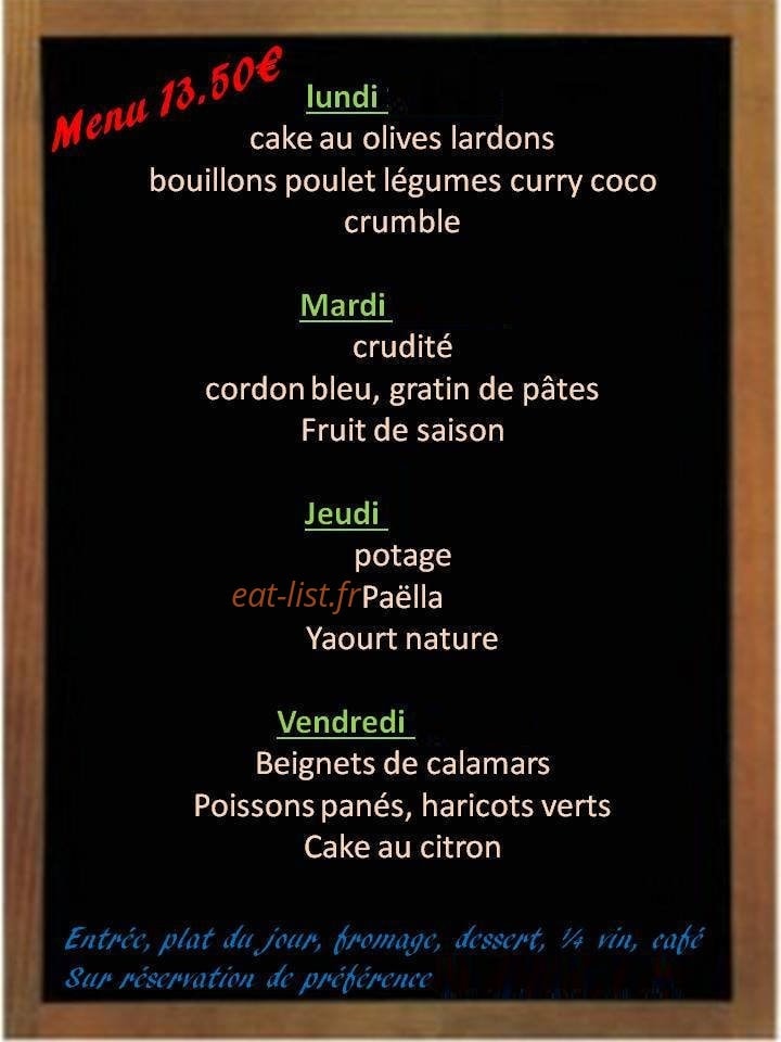 Comme à la Maison — carte page 1