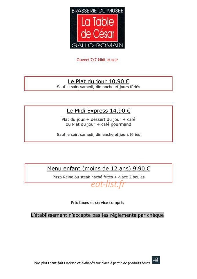 La Table De César — carte page 1
