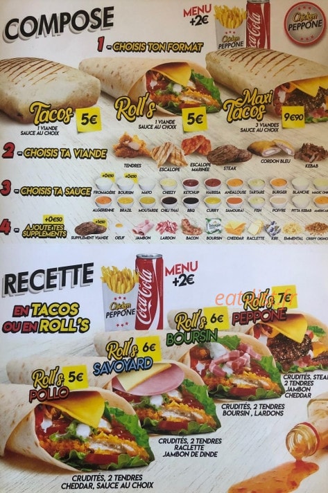 Chicken Peppone — carte page 2