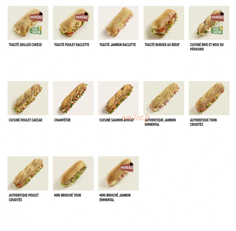 Brioche Dorée — carte page 6