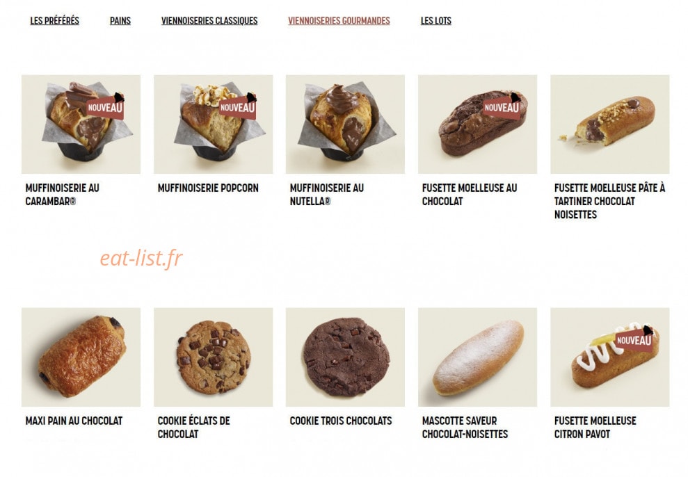 Brioche Dorée — carte page 10