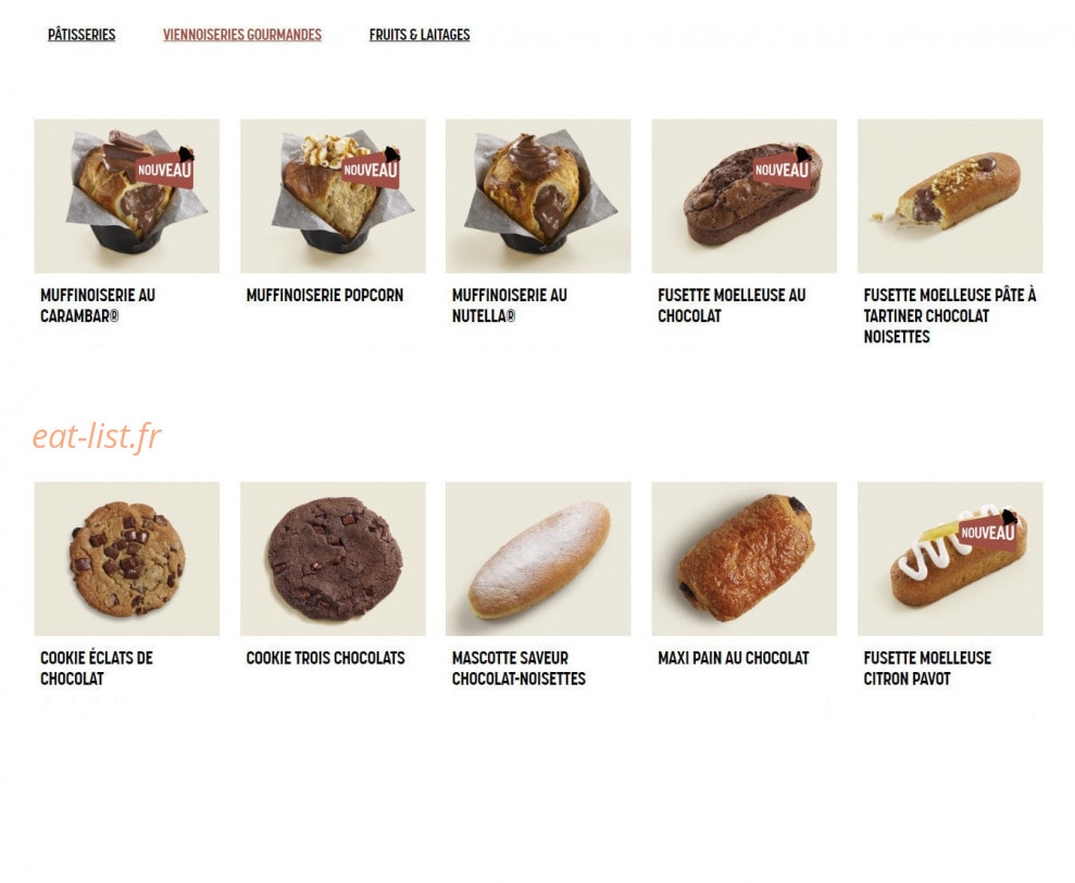 Brioche Dorée — carte page 4