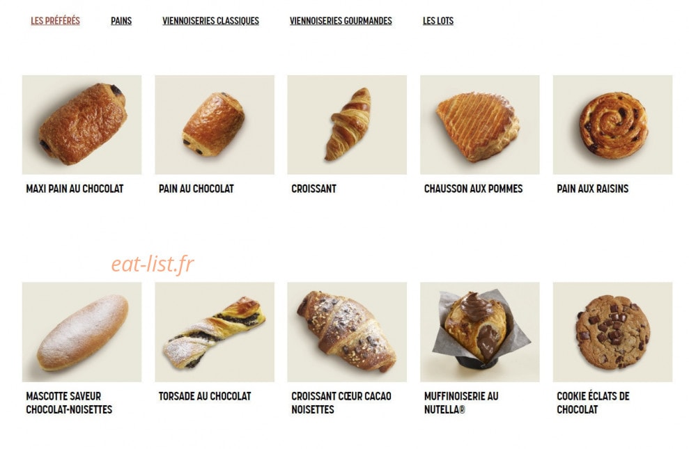 Brioche Dorée — carte page 7