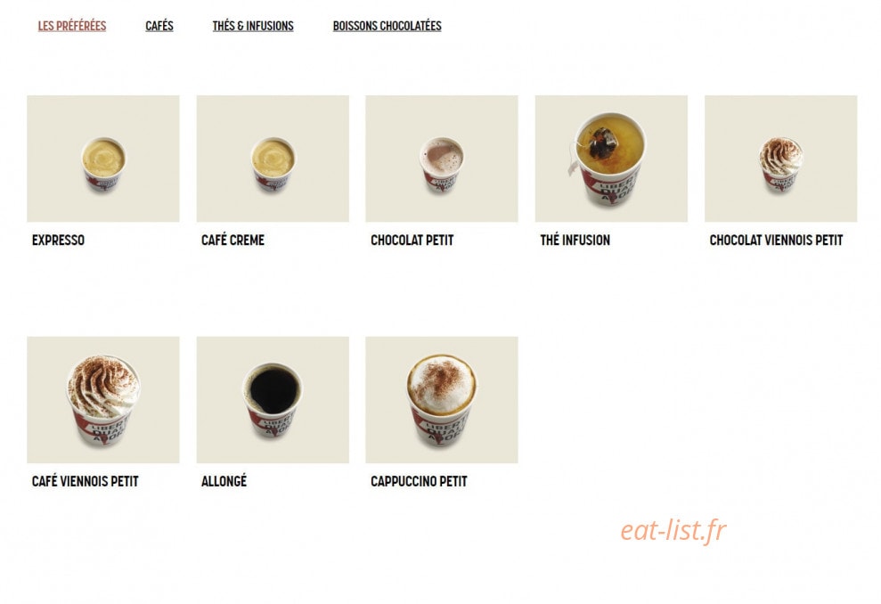 Brioche Dorée — carte page 17