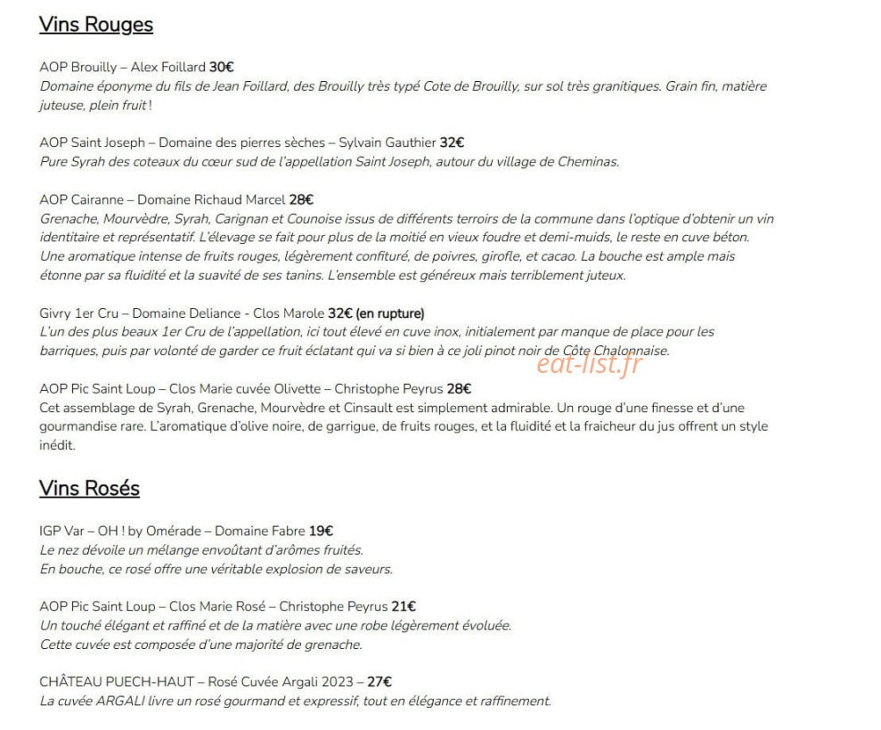 Comme Avant — carte page 4
