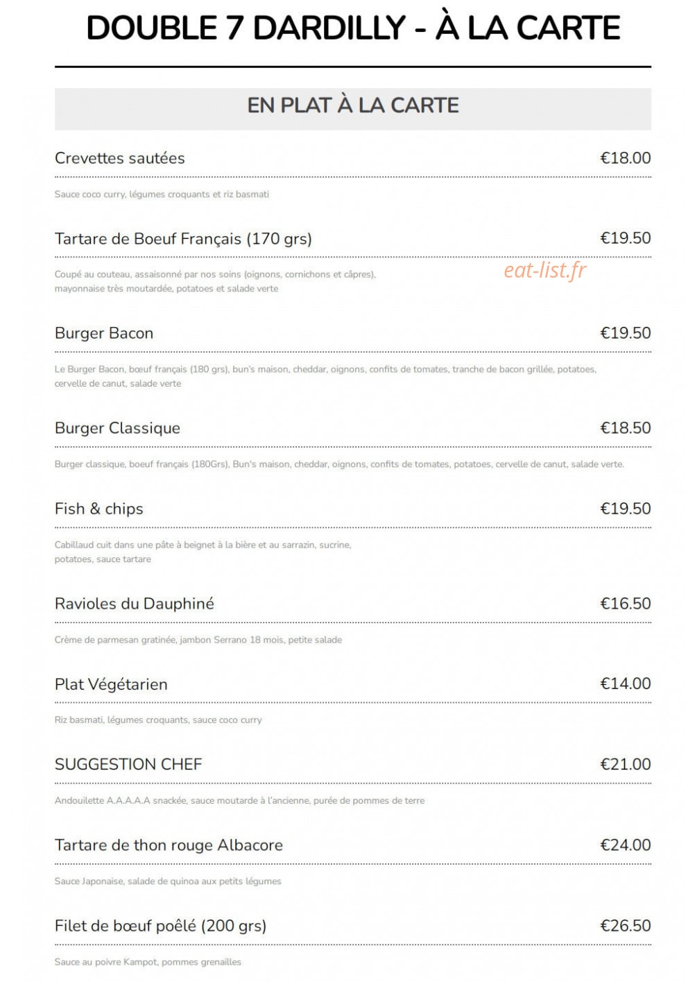 Double 7 — carte page 2