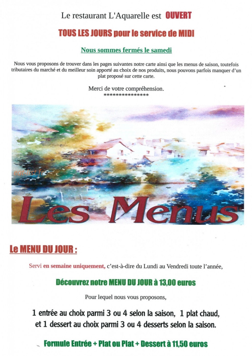 L aquarelle — carte page 2