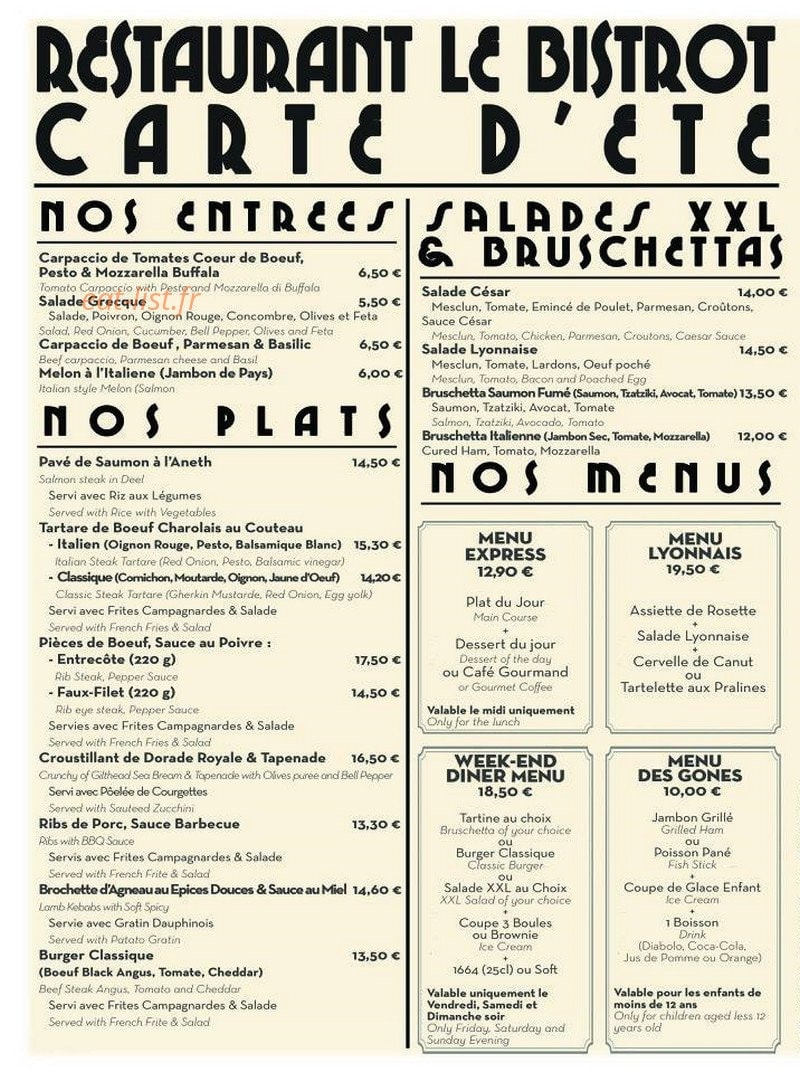Le Bistrot — carte page 3