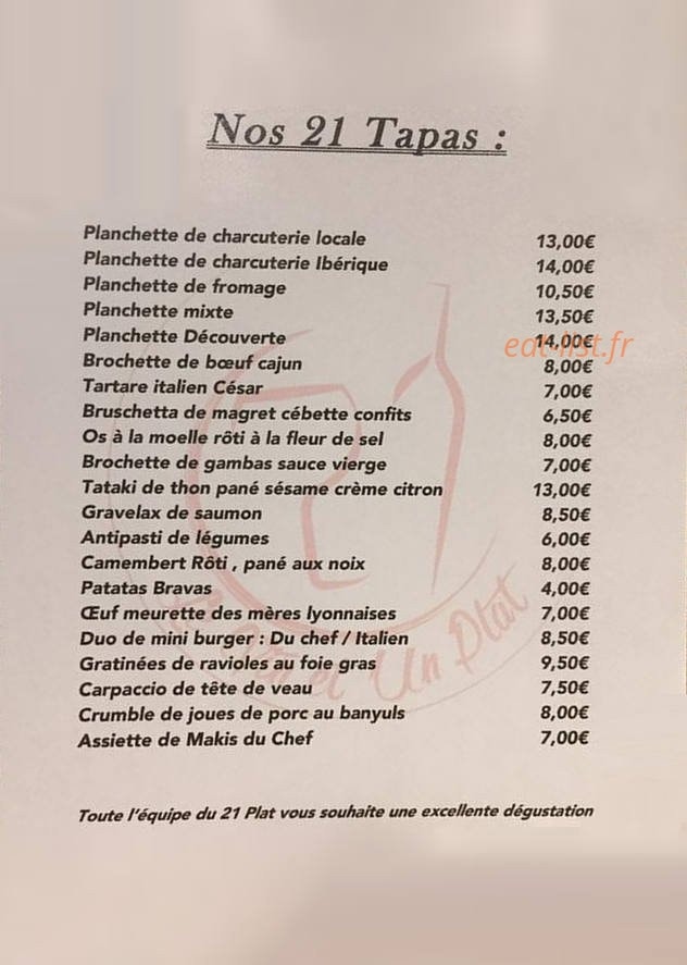 Le 21 plat — carte page 2