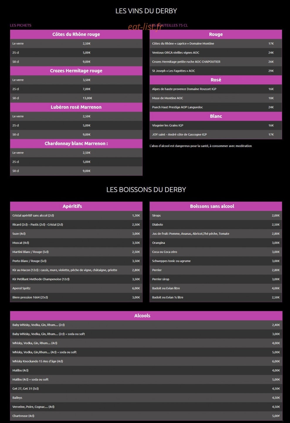 Le Derby — carte page 2