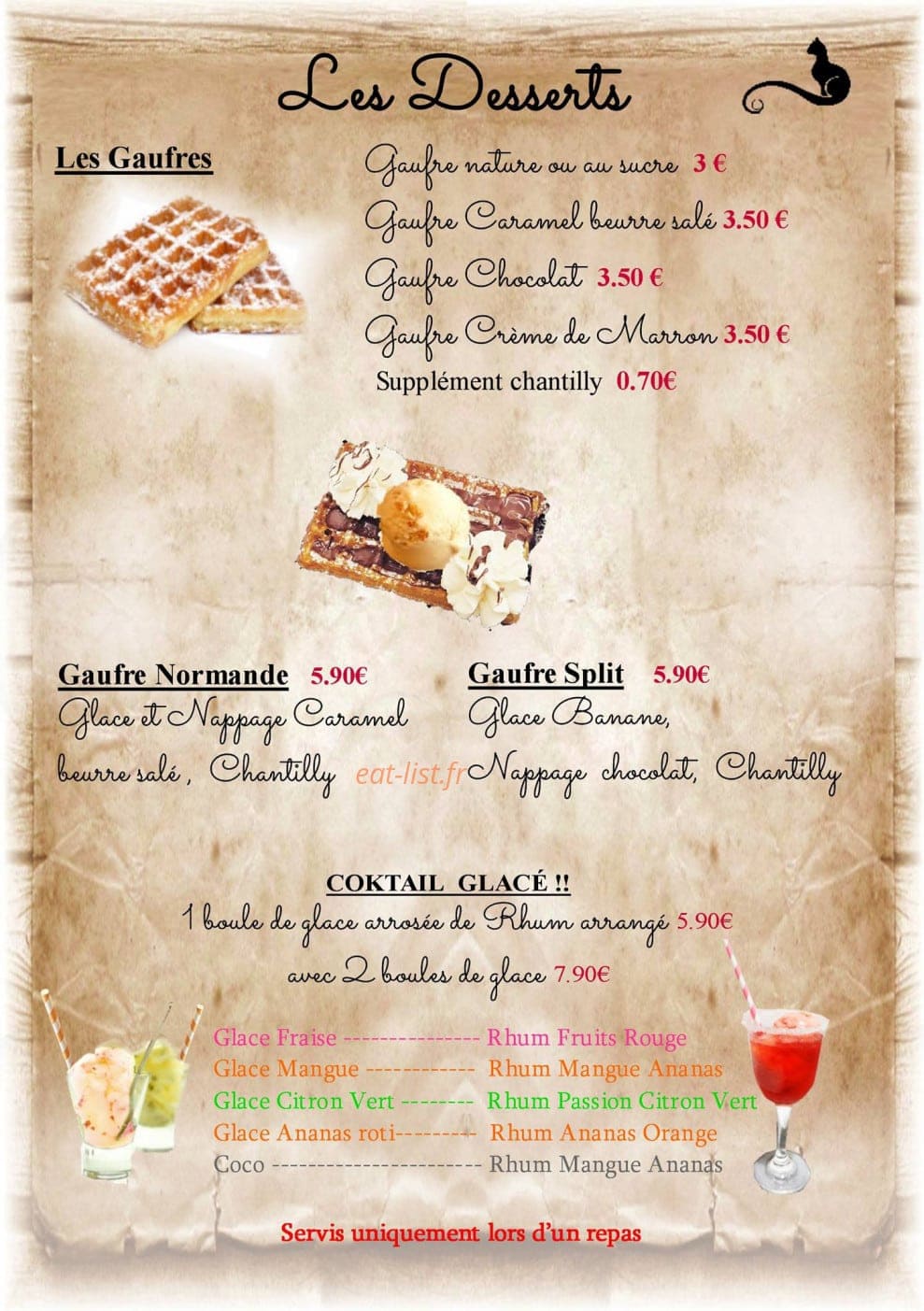 Ô Chat Gourmand — carte page 7
