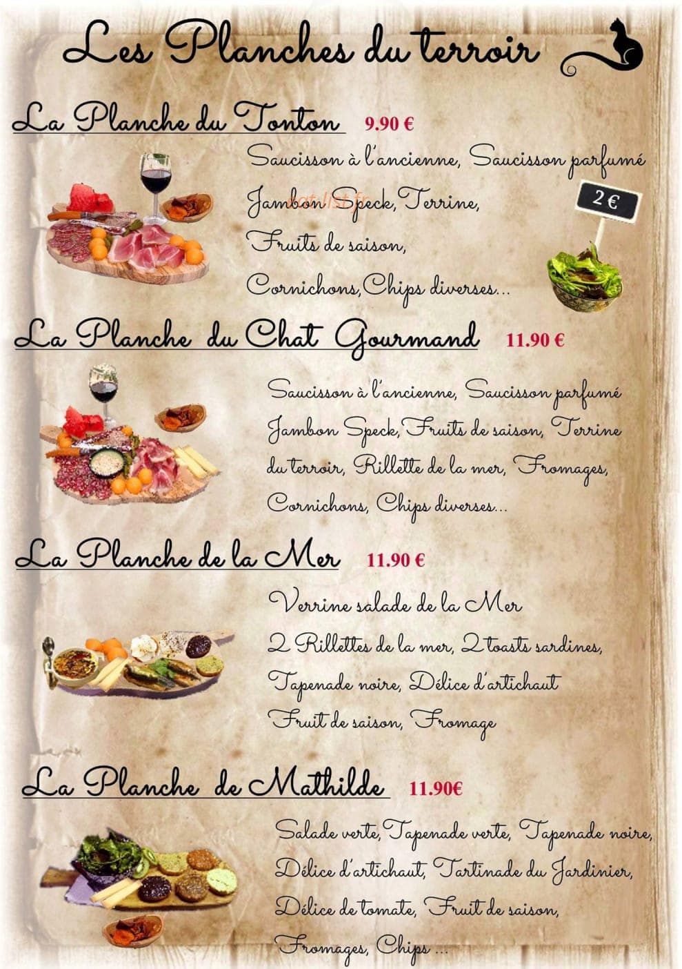 Ô Chat Gourmand — carte page 2