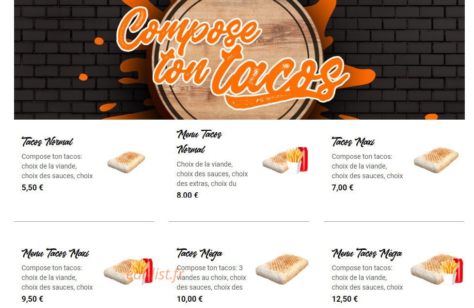 Burg’n tacos — carte page 3