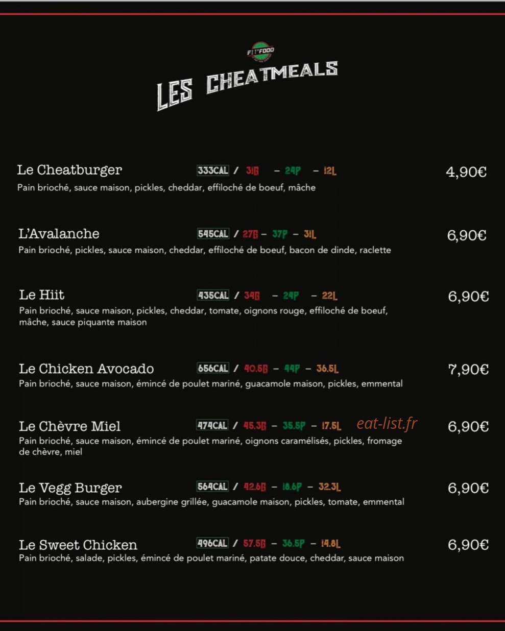 Fit'Food — carte page 3