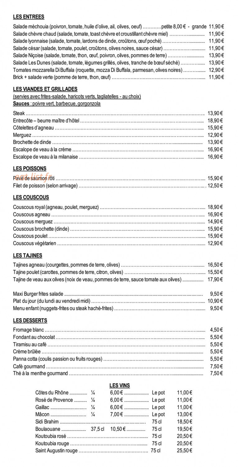 Les Dunes — carte page 1
