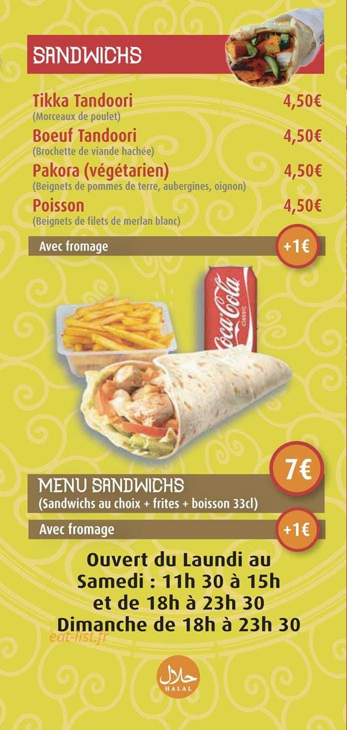 Oullins Tandoori — carte page 5