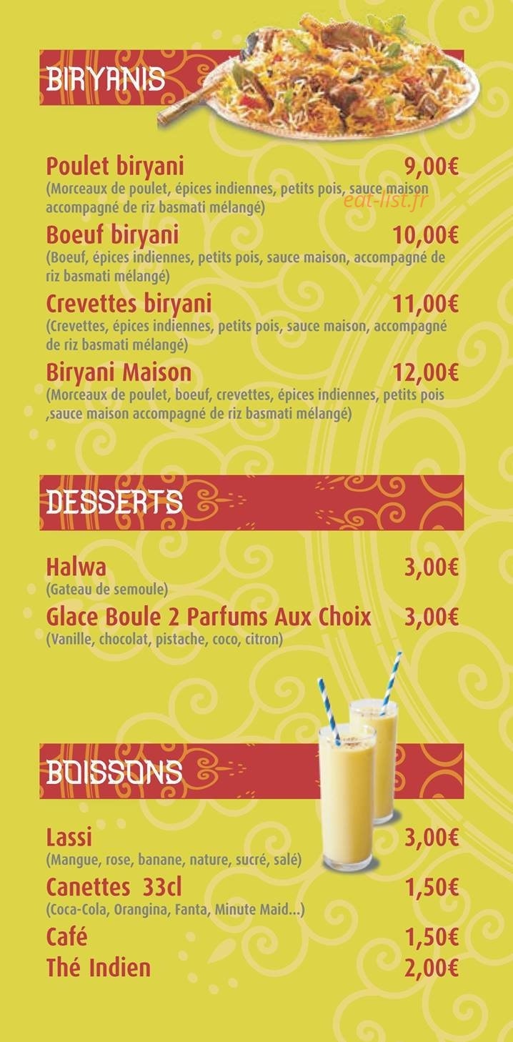 Oullins Tandoori — carte page 6