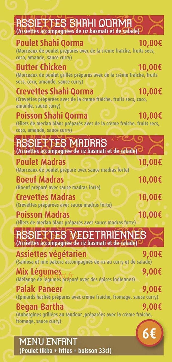 Oullins Tandoori — carte page 4