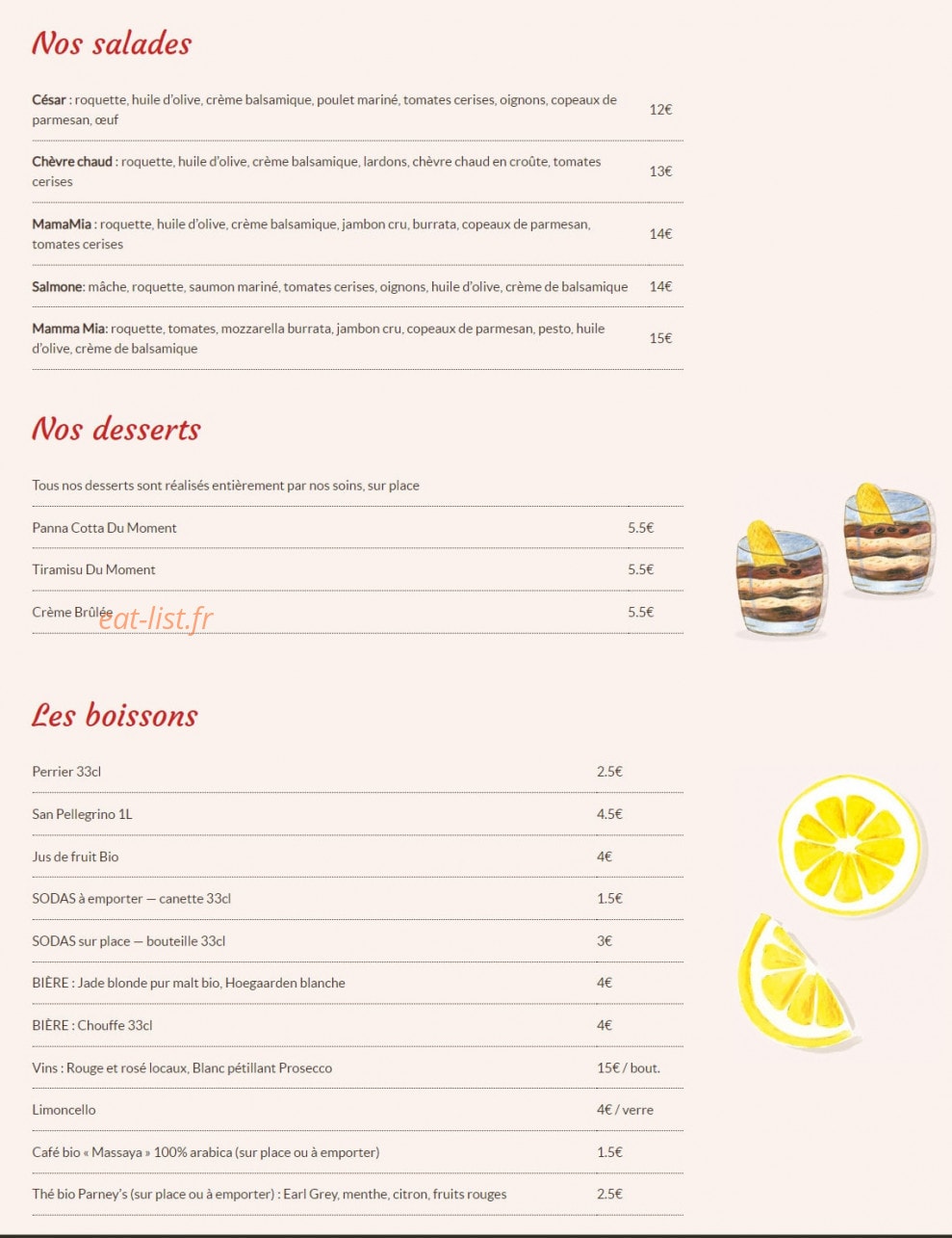 Pizz’Ô Bois — carte page 2