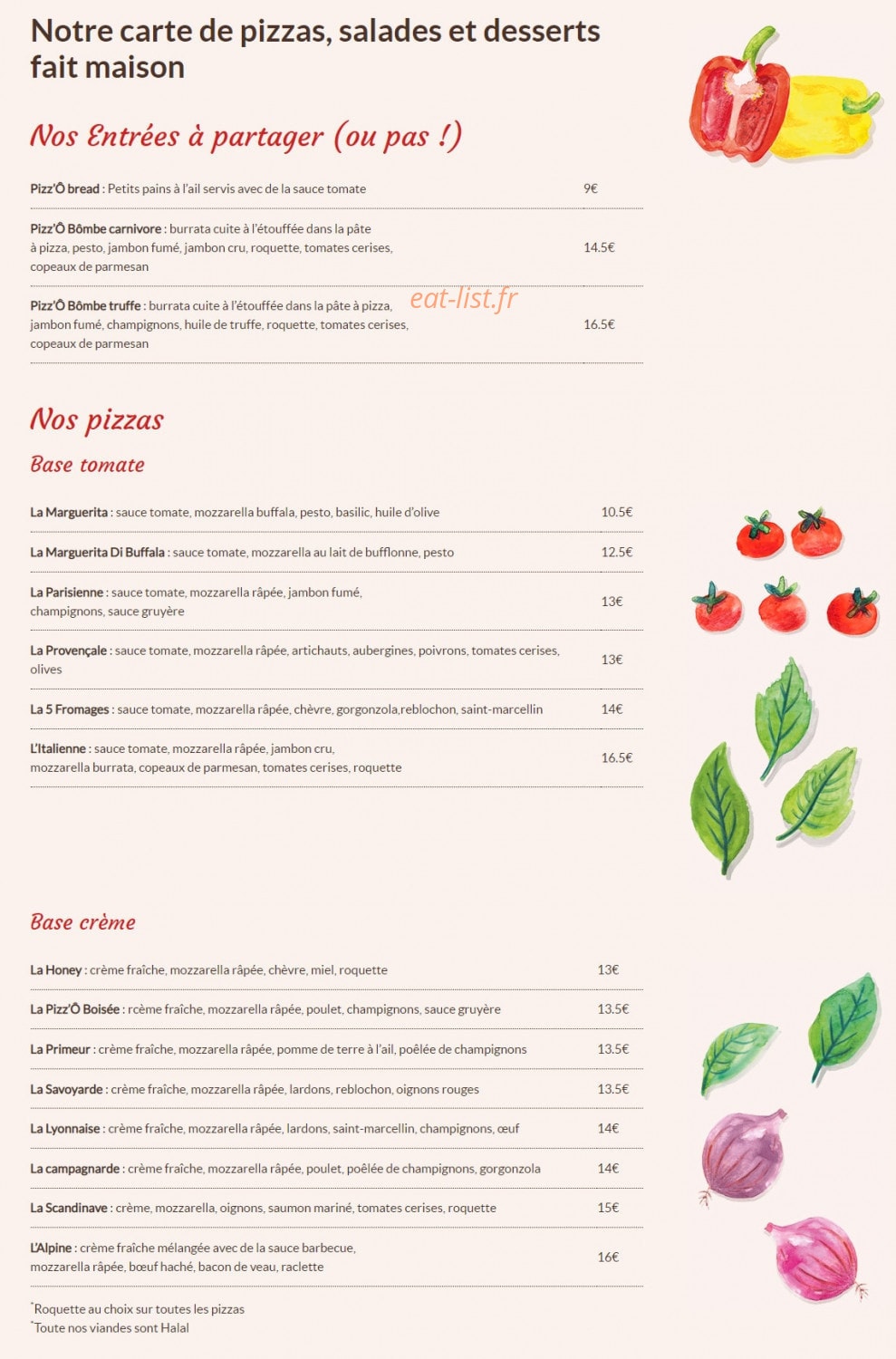Pizz’Ô Bois — carte page 1
