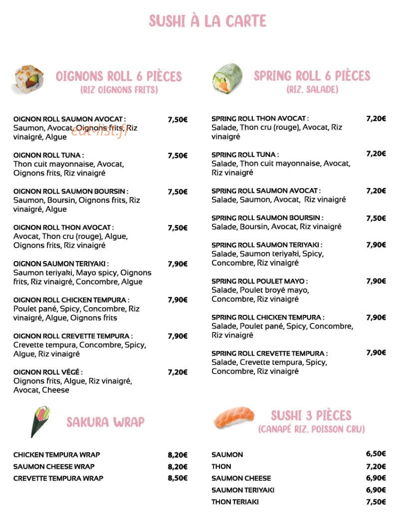 Sakura Sushi — carte page 6
