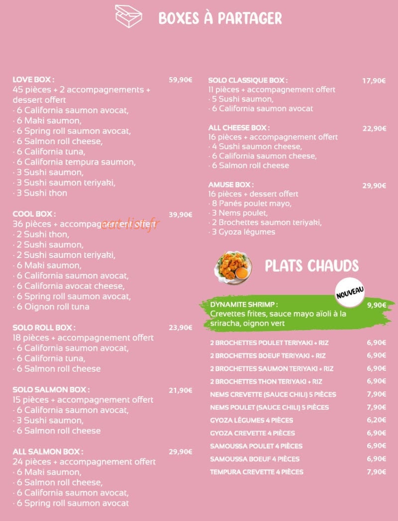 Sakura Sushi — carte page 4