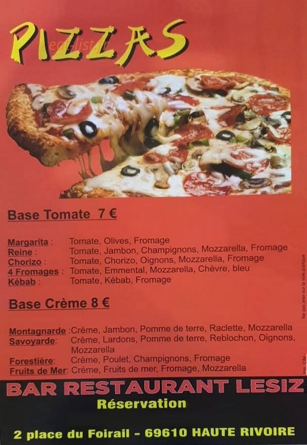 Bar restaurant Lesiz — carte page 2