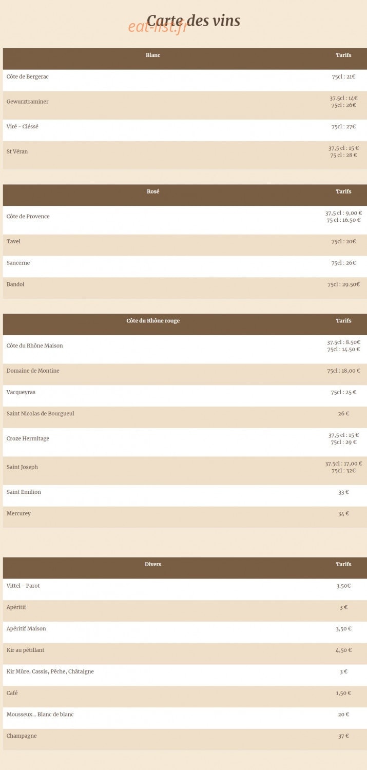Au gourmet de meys — carte page 5