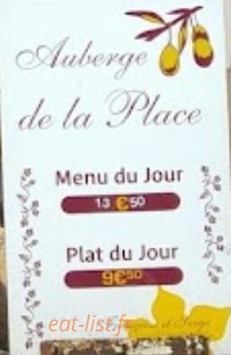 Carte et menu de Auberge de la Place à Sainte Foy l'Argentiere — L'ardoise