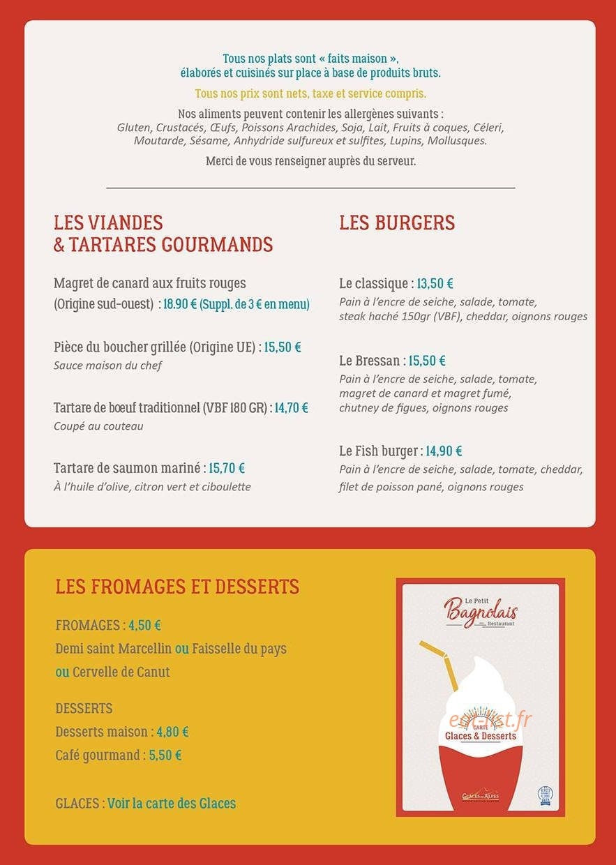 Le Petit Bagnolais — carte page 5