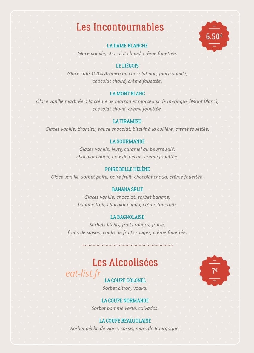 Le Petit Bagnolais — carte page 10
