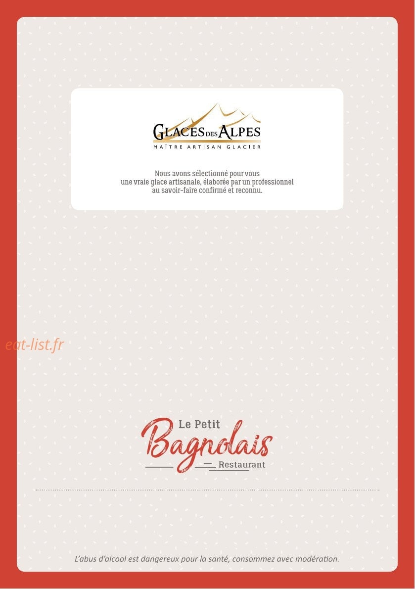 Le Petit Bagnolais — carte page 12