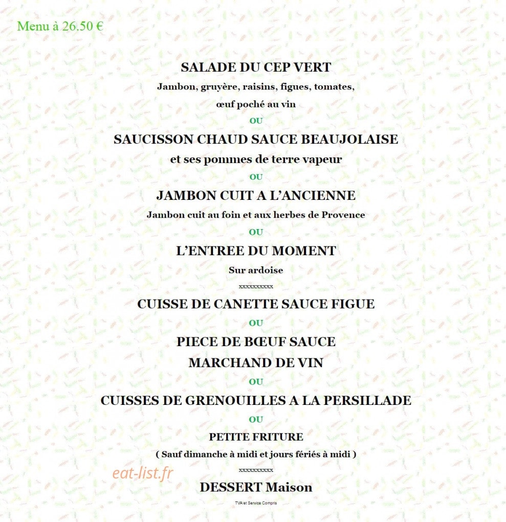 Le Cep Vert — carte page 9