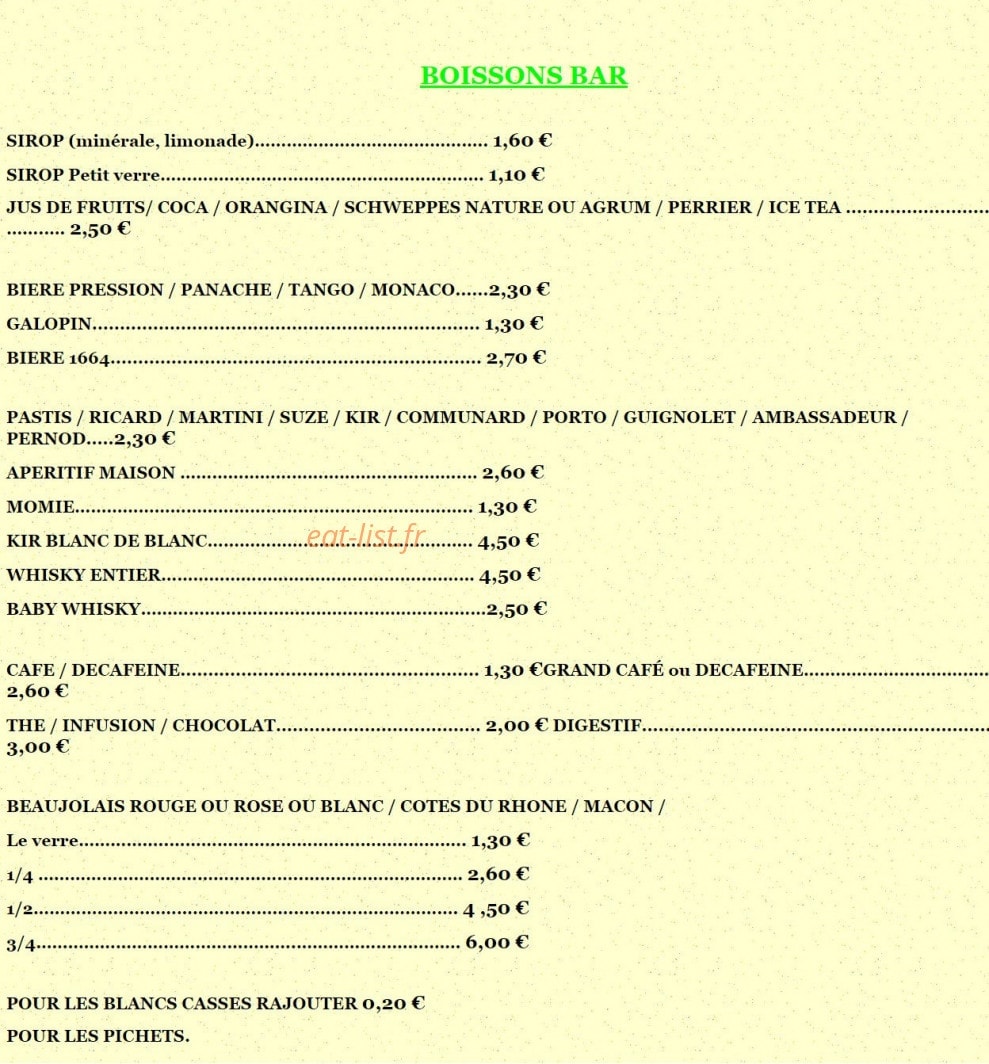 Le Cep Vert — carte page 7
