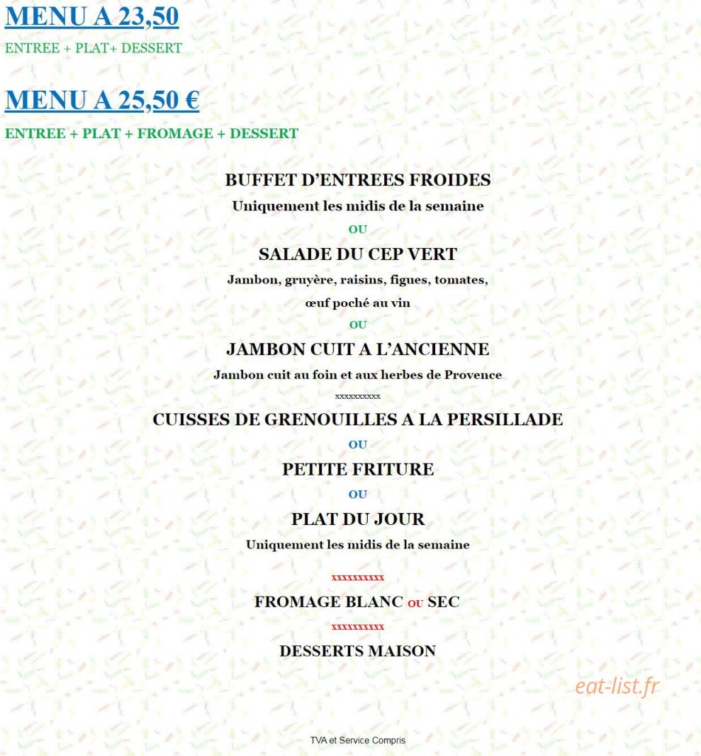 Le Cep Vert — carte page 8
