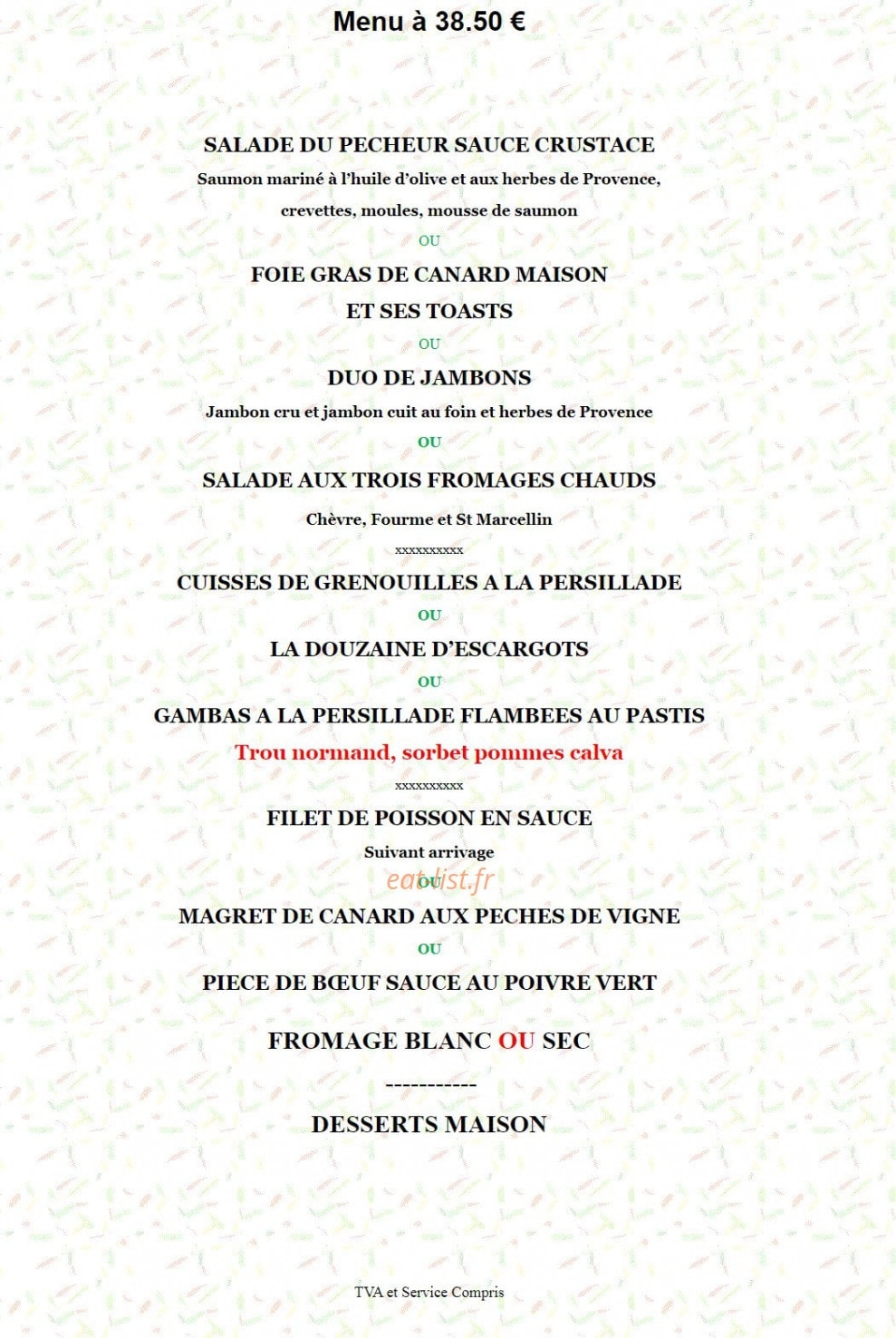 Le Cep Vert — carte page 12