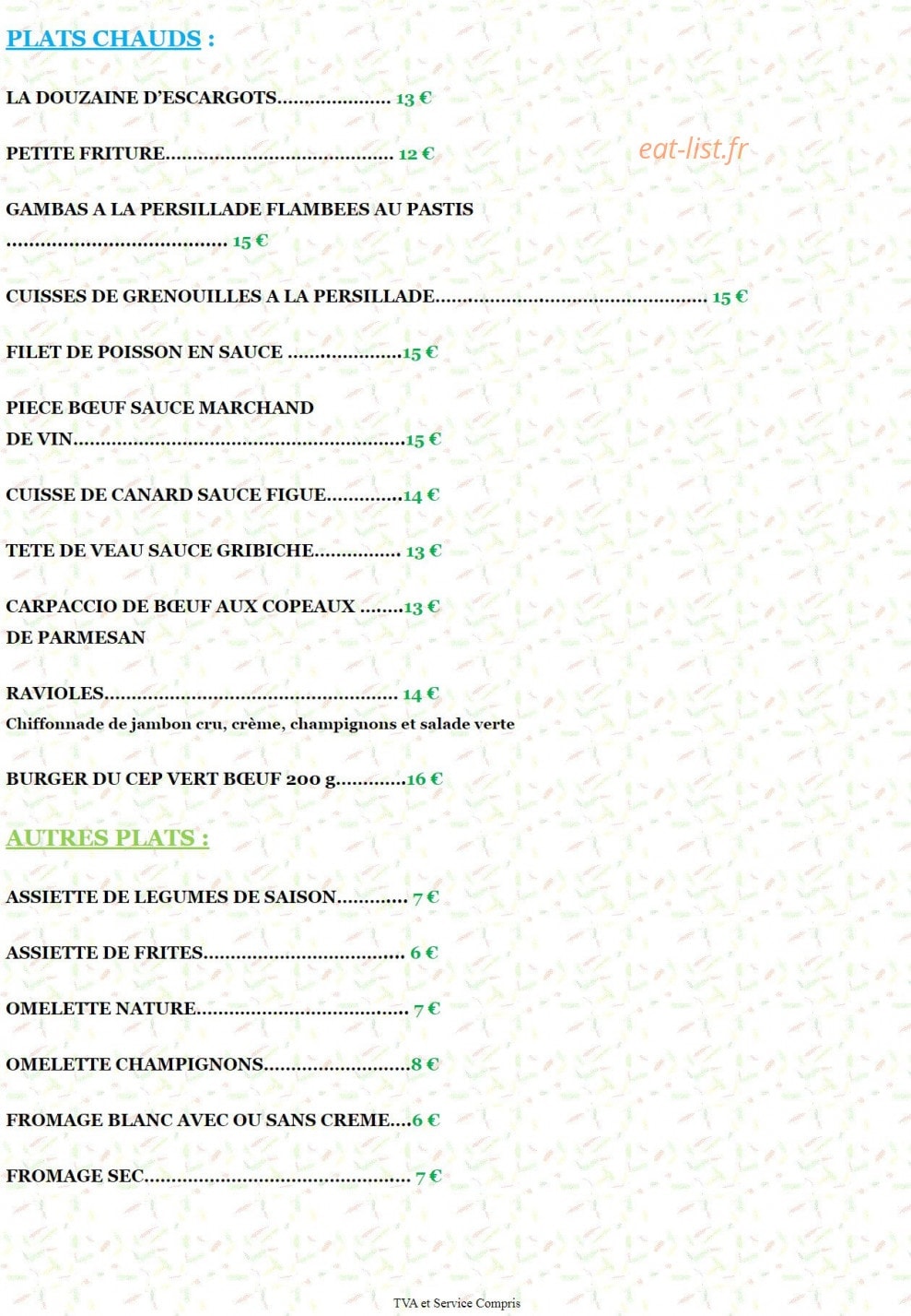 Le Cep Vert — carte page 15