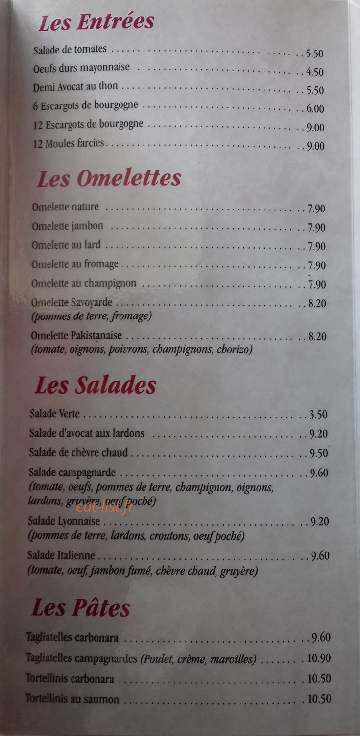 Le Saint Vincent — carte page 2