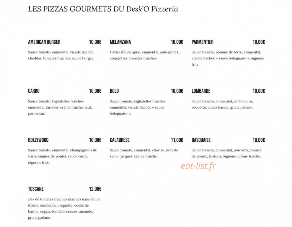 Desk'O — carte page 2