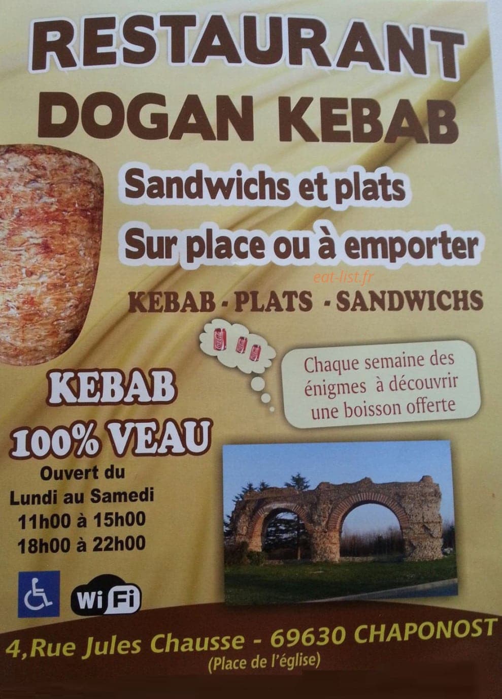 Dogan Kebab — carte page 1