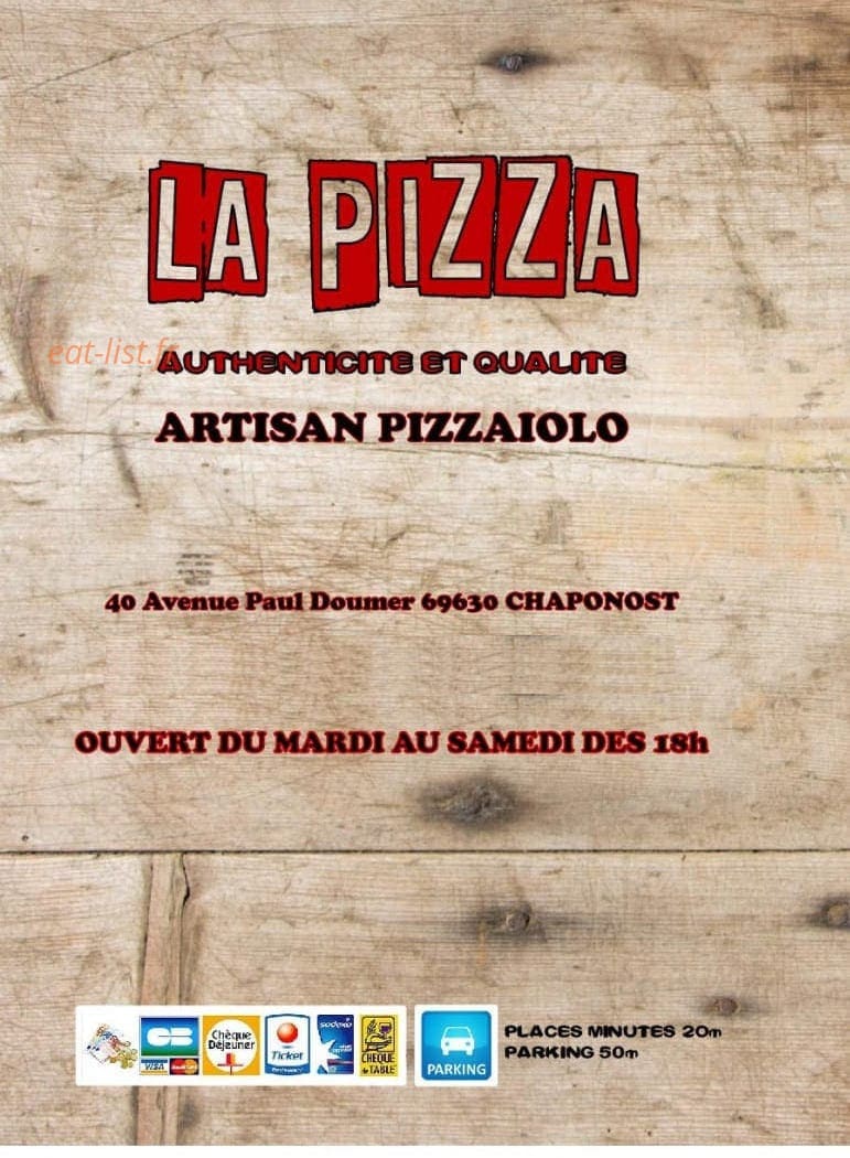 La pizza — carte page 1